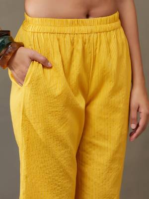 women kantha cotton smart office kurta with trousers 3