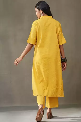 women kantha cotton smart office kurta with trousers