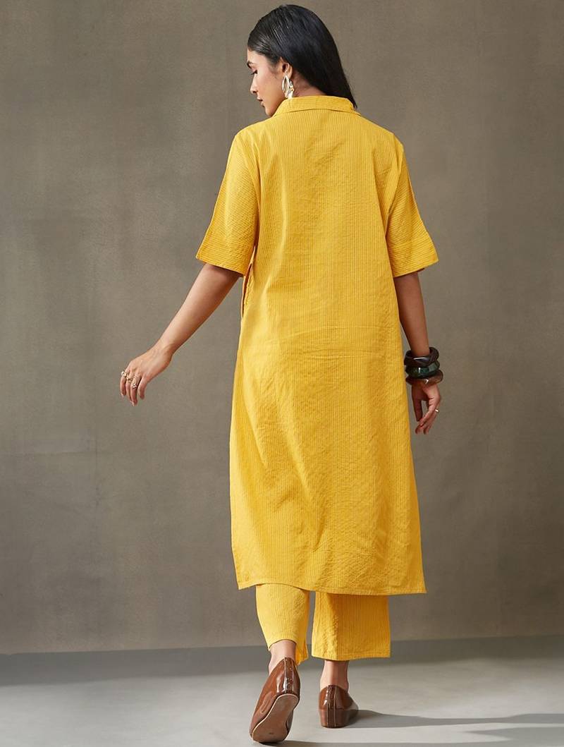women kantha cotton smart office kurta with trousers