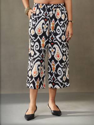 women ethnic motifs printed cotton smart office kurta with trousers 6