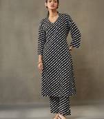 women printed smart office kurta with trousers