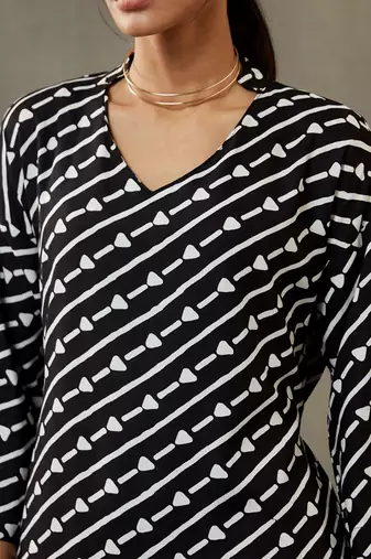 women printed smart office kurta with trousers