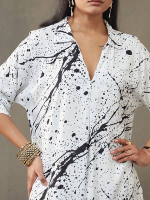 women printed smart office kurta with trousers 2