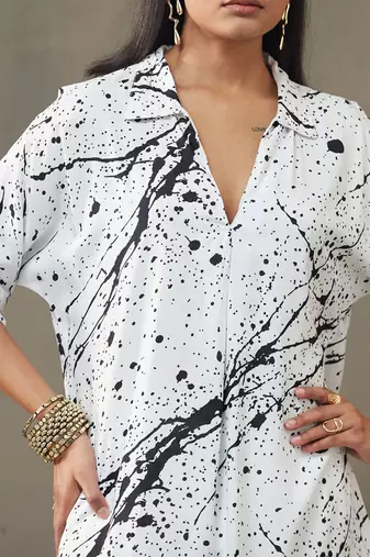 women printed smart office kurta with trousers