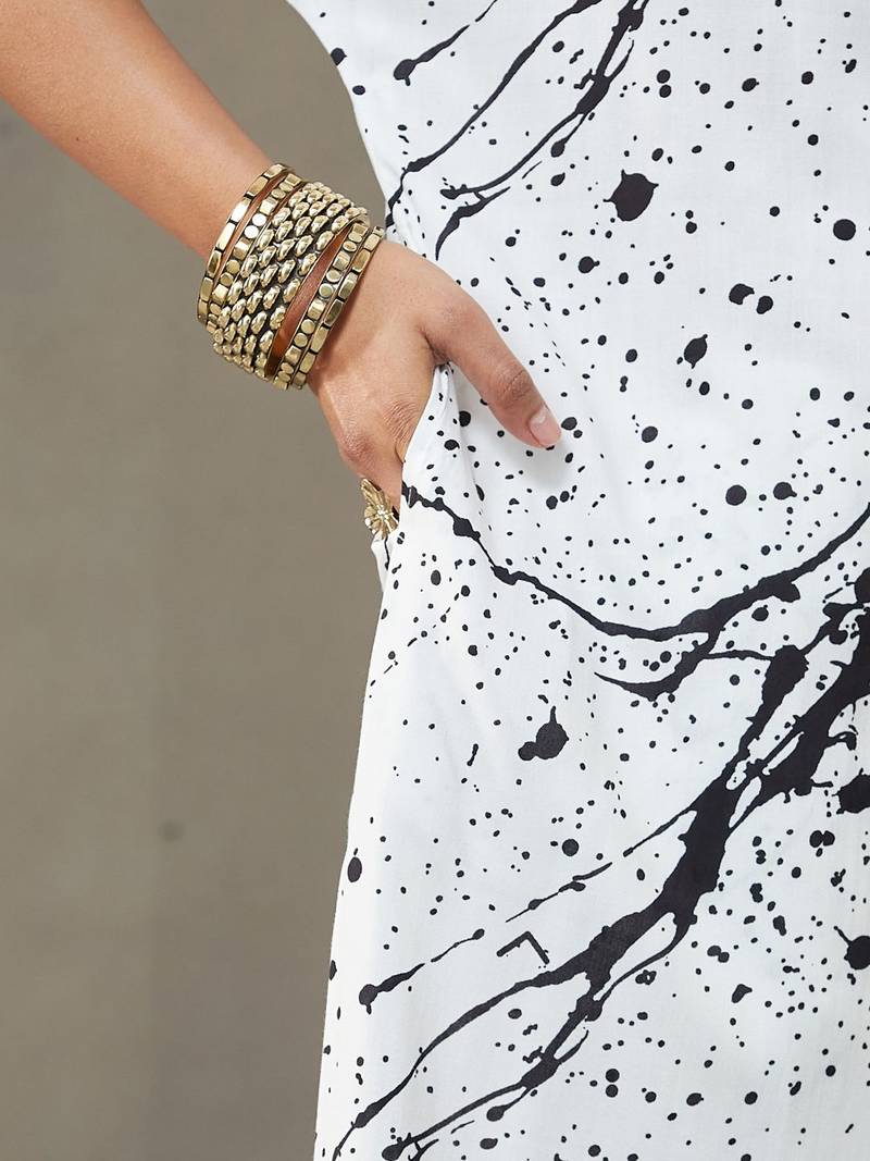 women printed smart office kurta with trousers
