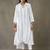 women cotton button-down smart office kurta with trousers