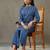 women ethnic motifs printed cotton structured work kurta with palazzos