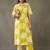 women printed cotton smart office kurta with trousers