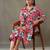 women printed cotton smart office kurta with trousers