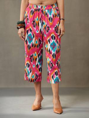 women printed cotton smart office kurta with trousers 6