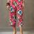 women printed cotton smart office kurta with trousers