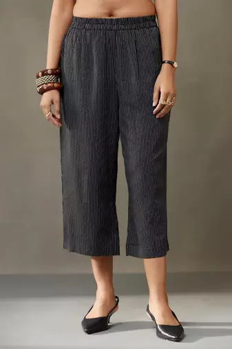 women cotton button-down smart office kurta with trousers
