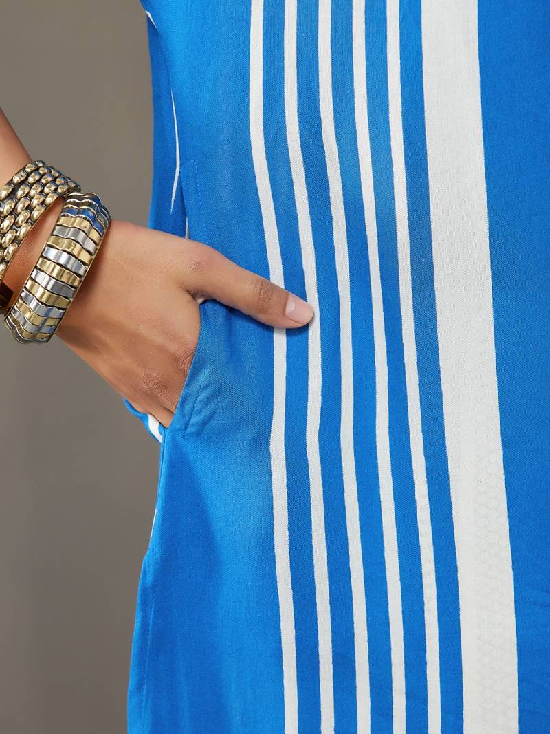 women printed smart office kurta with trousers