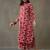 women floral printed cotton button-down smart office kurta with trousers