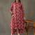 women floral printed cotton button-down smart office kurta with trousers