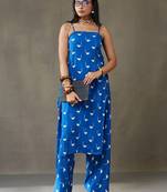 women printed structured work kurta with palazzos