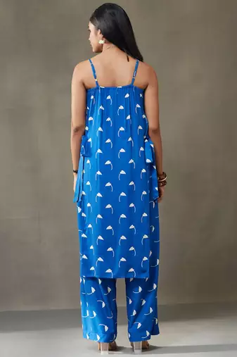 women printed structured work kurta with palazzos