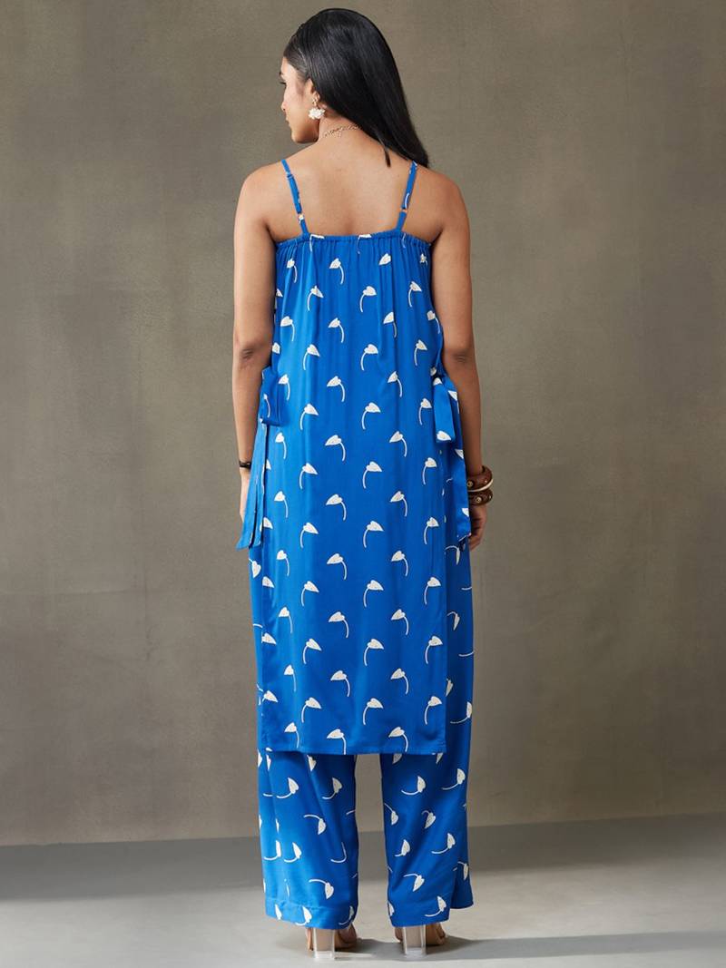 women printed structured work kurta with palazzos