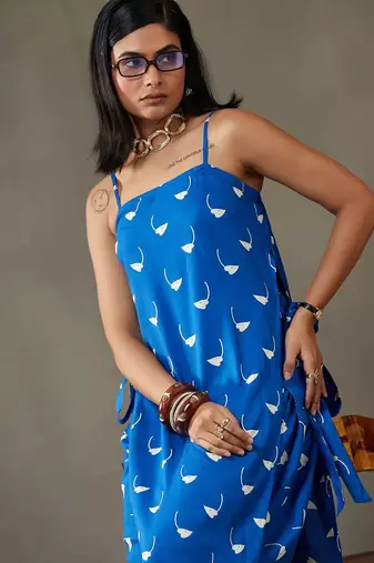 women printed structured work kurta with palazzos