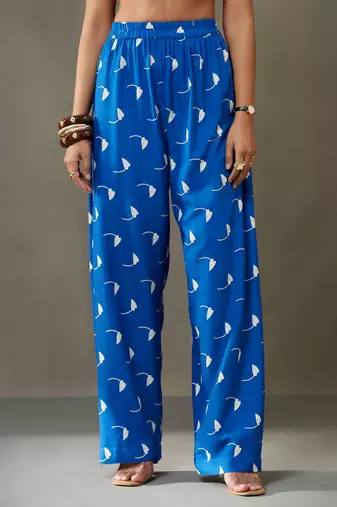 women printed structured work kurta with palazzos