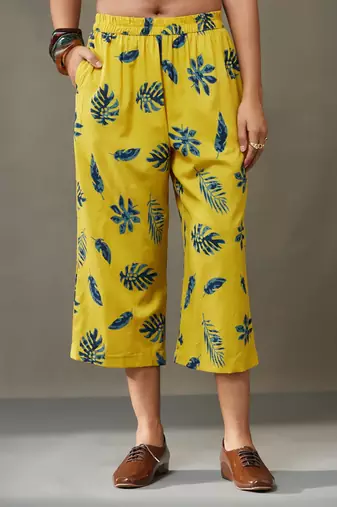 women floral printed cotton smart office kurta with trousers