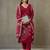 women floral embroidered thread work cotton sleek work smart office kurta with trousers & dupatta
