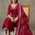 women floral embroidered thread work cotton sleek work smart office kurta with trousers & dupatta