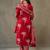 women floral printed cotton sleek work smart office kurta with trousers & dupatta