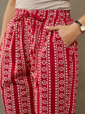 women floral printed cotton sleek work smart office kurta with trousers & dupatta 7