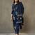 women ethnic motifs printed thread work cotton sleek work smart office kurta with trousers & dupatta