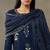 women ethnic motifs printed thread work cotton sleek work smart office kurta with trousers & dupatta