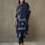 women ethnic motifs printed thread work cotton sleek work smart office kurta with trousers & dupatta