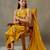 women floral printed cotton structured work kurta with palazzos & dupatta