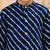 Boy's navy blue rayon striped thigh length kurta and dhoti set