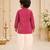 Boy's pink rayon striped thigh length kurta and dhoti set