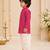 Boy's pink rayon striped thigh length kurta and dhoti set