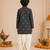 Boy's blue rayon bandhni thigh length kurta and dhoti set