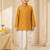 Boy's mustard rayon bandhni thigh length kurta and dhoti set