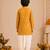 Boy's mustard rayon striped thigh length kurta and dhoti set