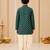Boy's green rayon striped thigh length kurta and dhoti set