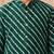 Boy's green rayon striped thigh length kurta and dhoti set