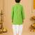 Boy's green cotton bandhni thigh length kurta and dhoti set