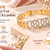 Gold-toned crystal studded circle link kada bracelet