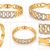 Gold-toned crystal studded circle link kada bracelet