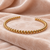 Gold twisted rope cuff bracelet for women, open bangle