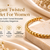 Gold twisted rope cuff bracelet for women, open bangle