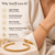 Gold twisted rope cuff bracelet for women, open bangle