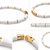 White & gold bamboo-style bracelet with magnetic clasp