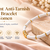 White & gold bamboo-style bracelet with magnetic clasp