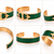 Green leather cuff bracelet with gold-tone anchor motif